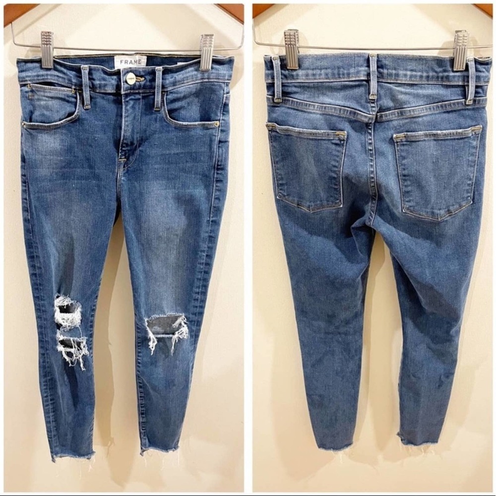 Frame Denim Distressed Le High Skinny Jeans 25 - Picture 1 of 14